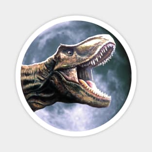 T-Rex and the Moon Design Magnet